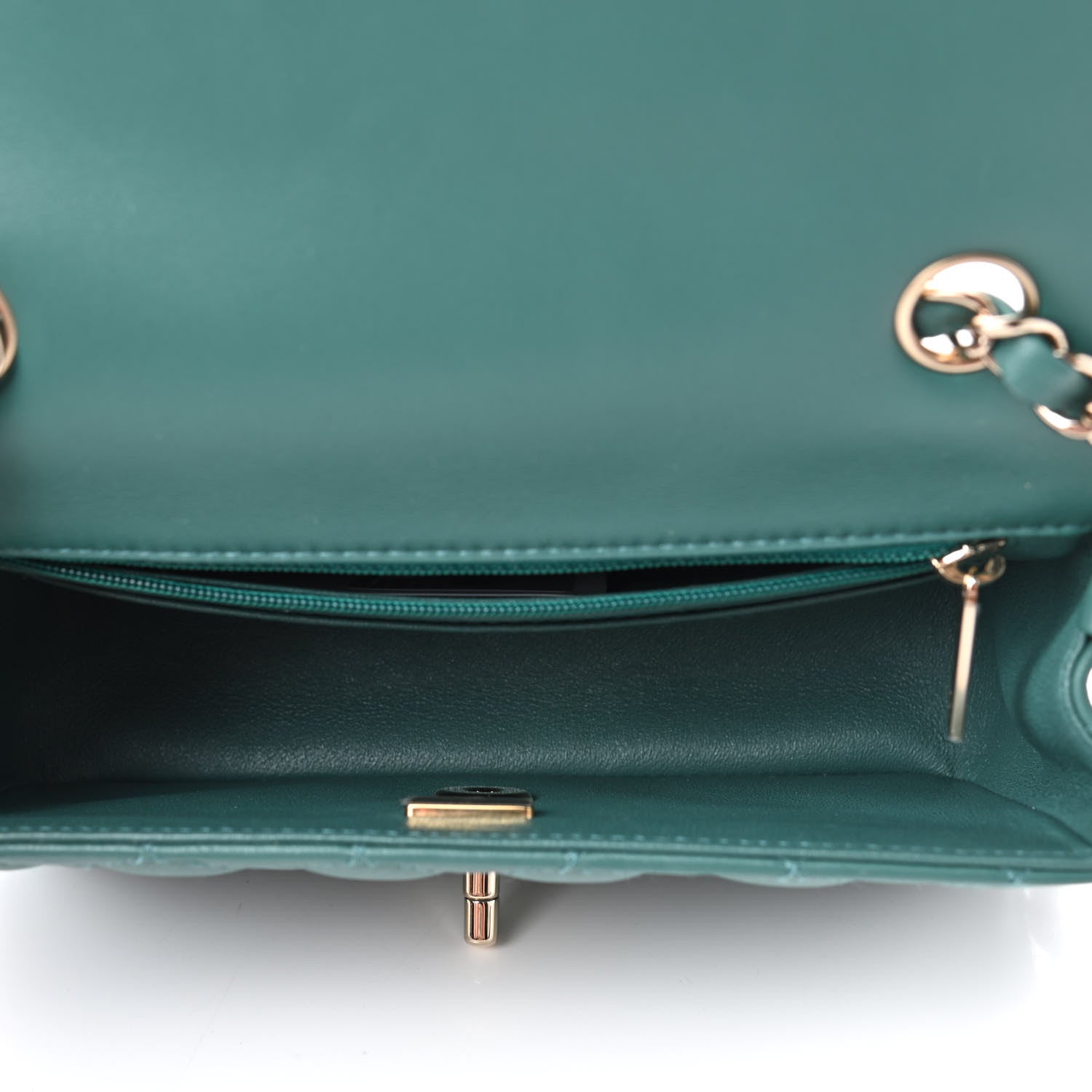 Chanel Lambskin Quilted Mini Rectangular Flap Green 4 of 8