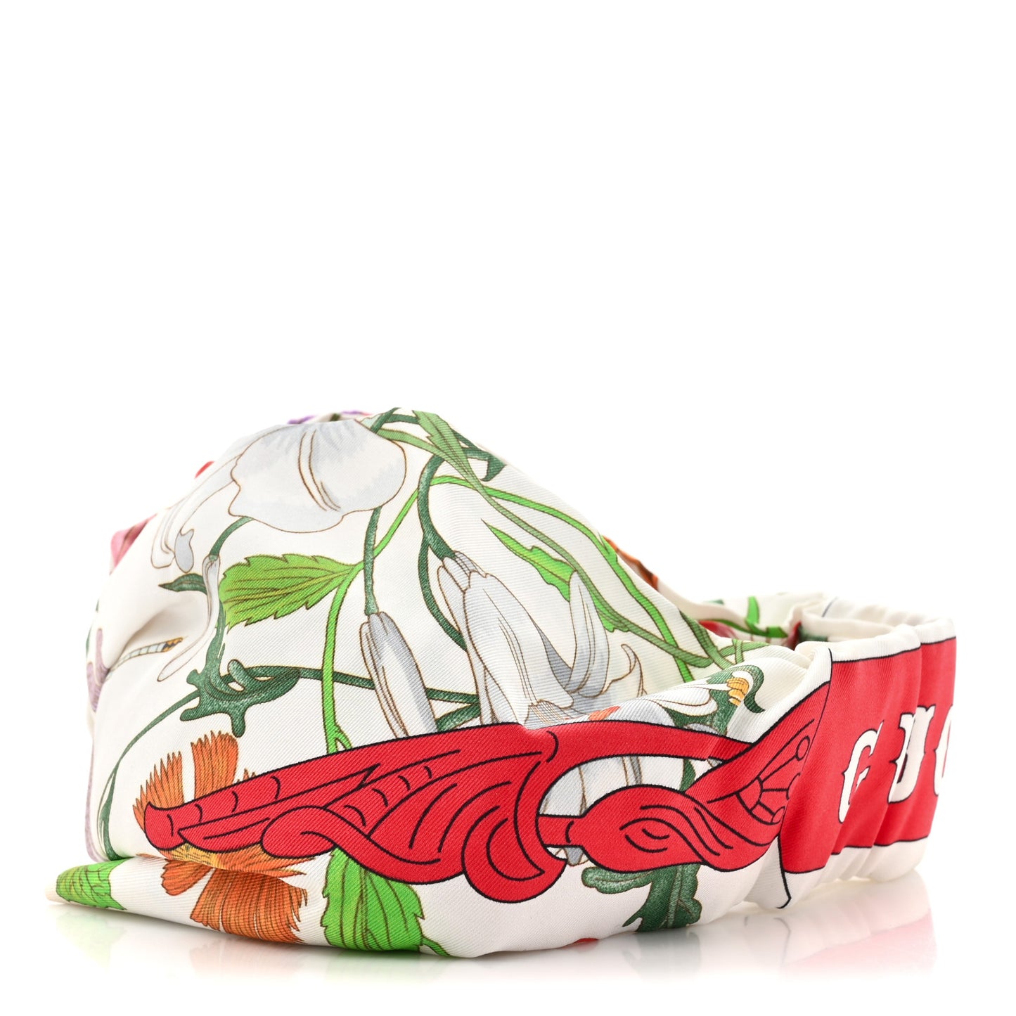 Silk Floral Headband S White Multicolor