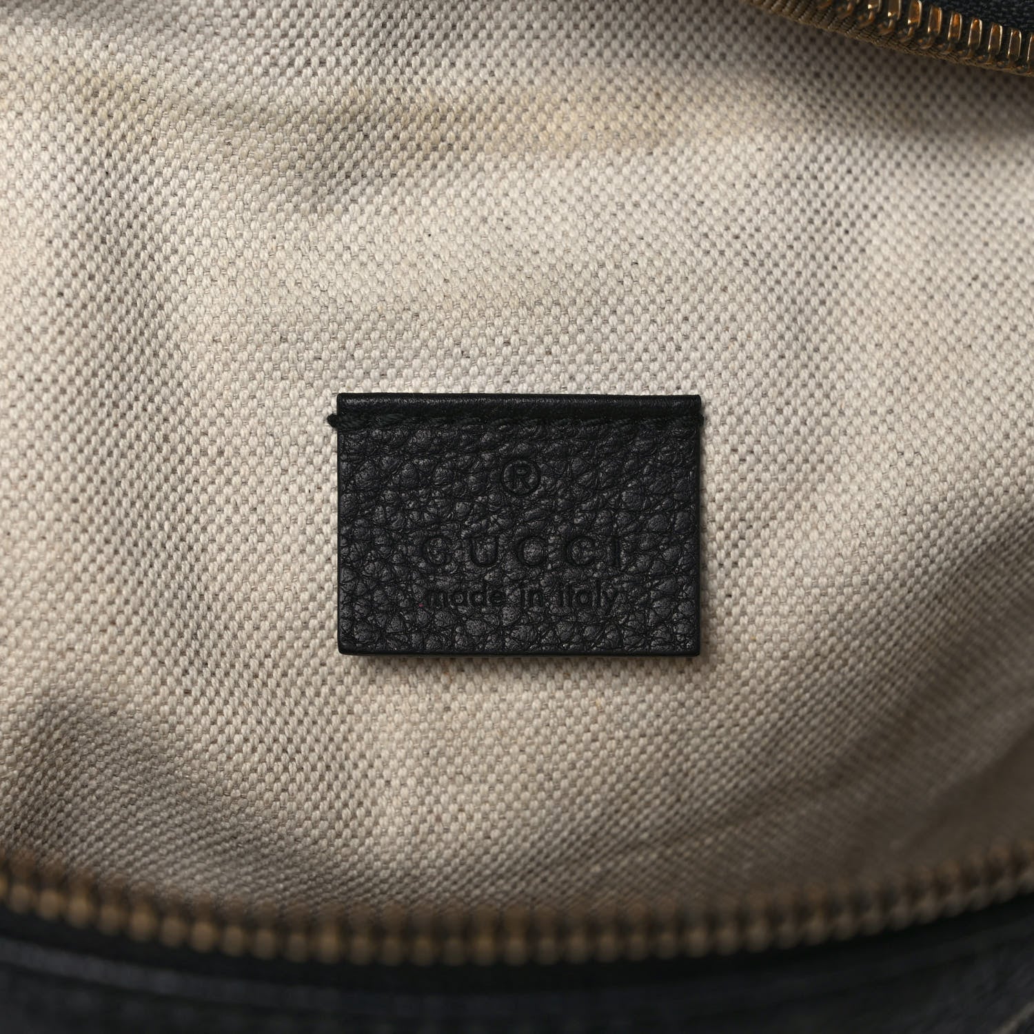 Gucci Grained Calfskin Logo Belt Bag Black 6 of 9
