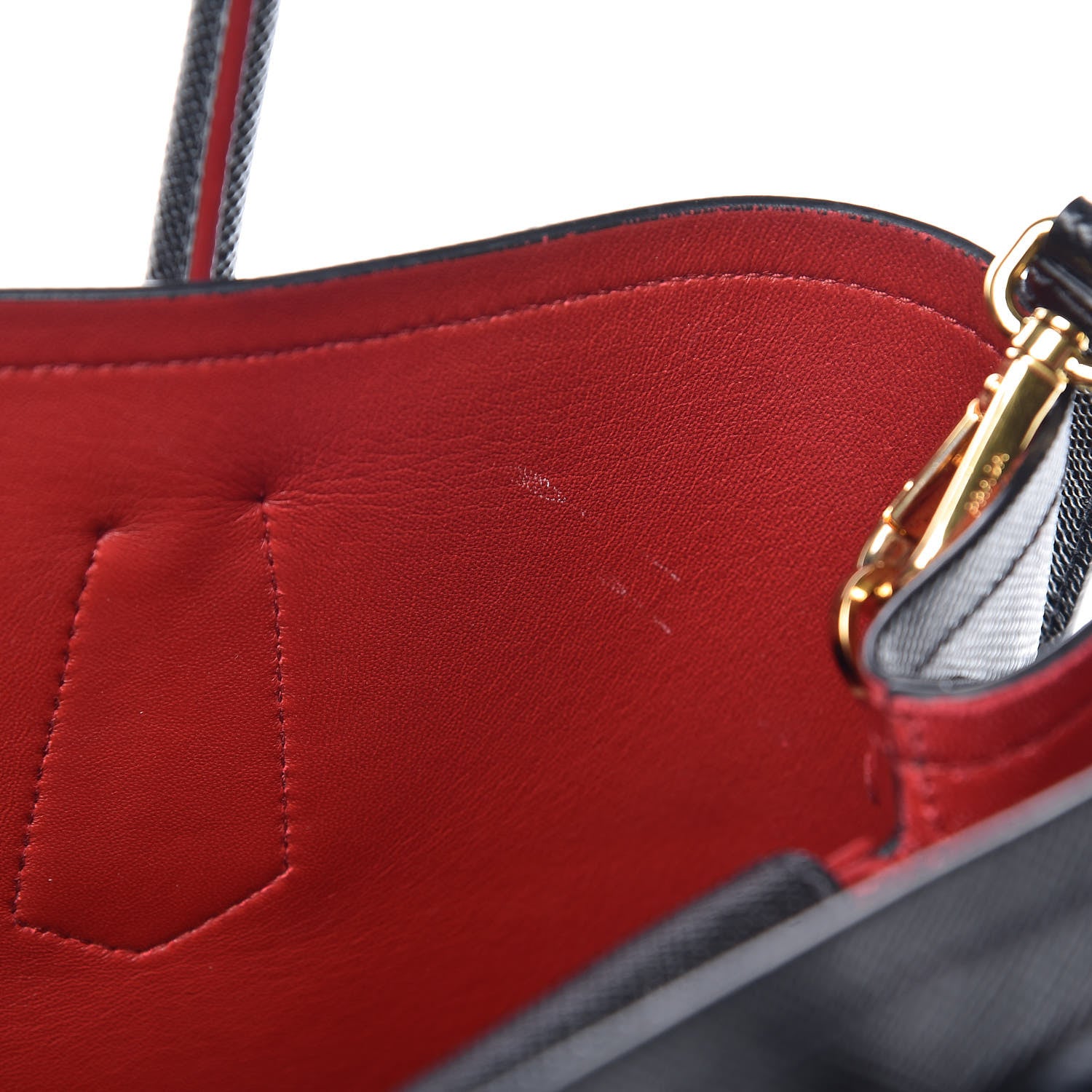 Prada Saffiano Cuir Large Double Bag Black Fuoco 14 of 20