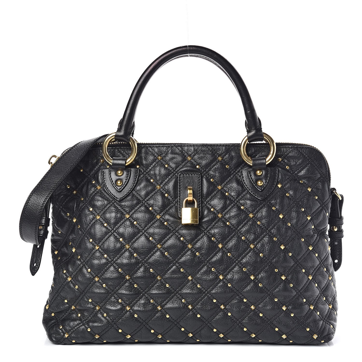 Marc Jacobs Calfskin Quilted Stardust Rio Satchel Tote Bag Black 1 of 14