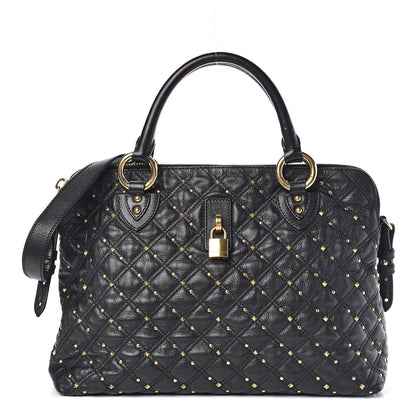 Marc Jacobs Calfskin Quilted Stardust Rio Satchel Tote Bag Black 1 of 14