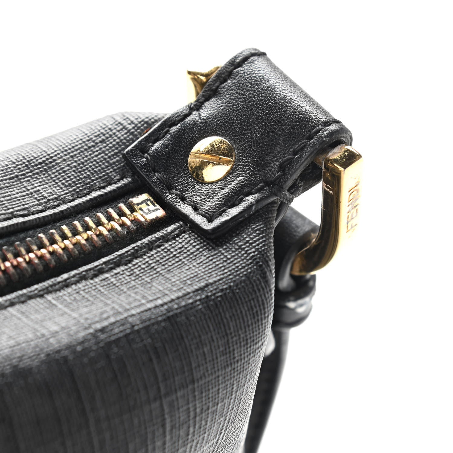 Fendi Zucchino Spalmati Vitello Messenger Bag Black 12 of 24