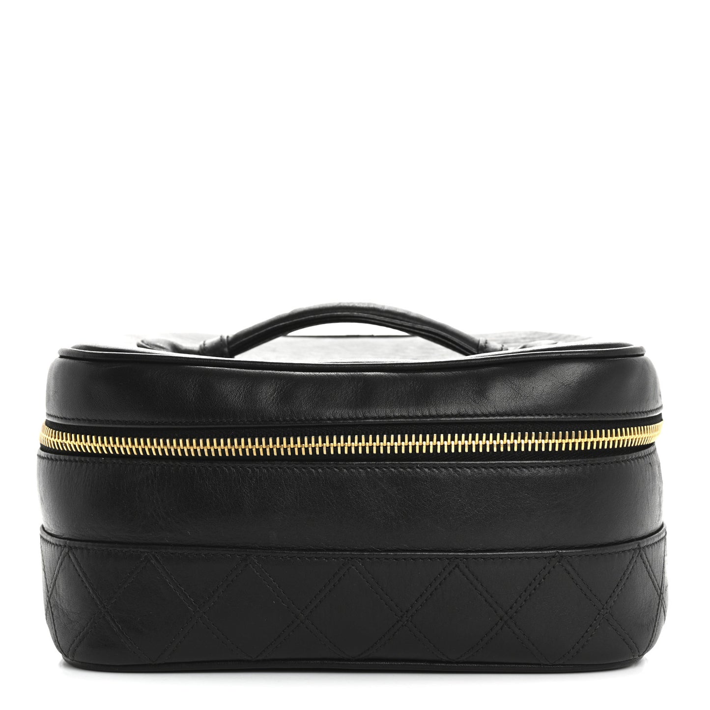 Lambskin Vanity Cosmetic Case Black