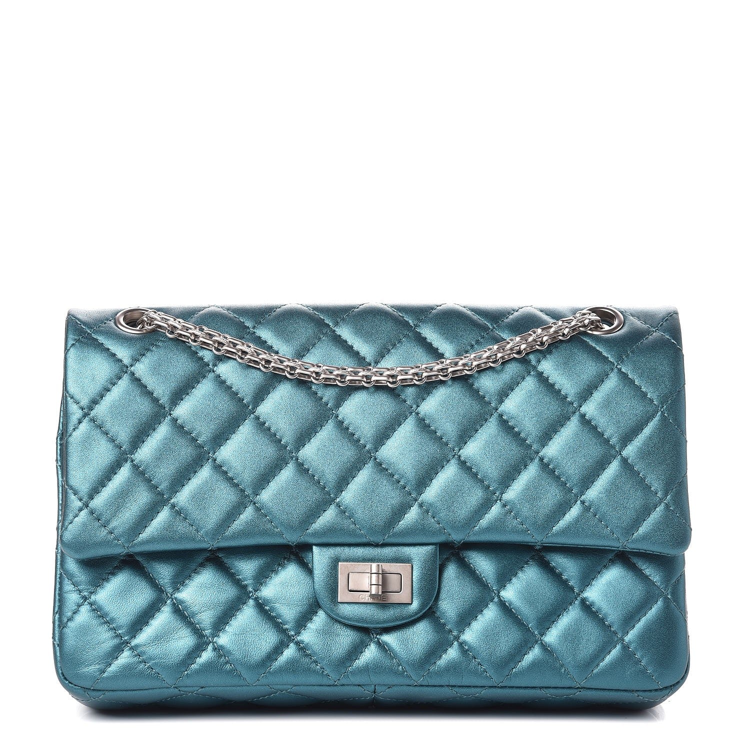Chanel Metallic Calfskin Quilted 2.55 Reissue 226 Flap Turquoise 1 of 10