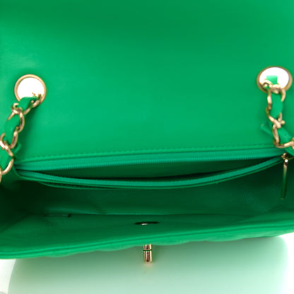Chanel Lambskin Quilted Mini Rectangular Flap Green 4 of 10