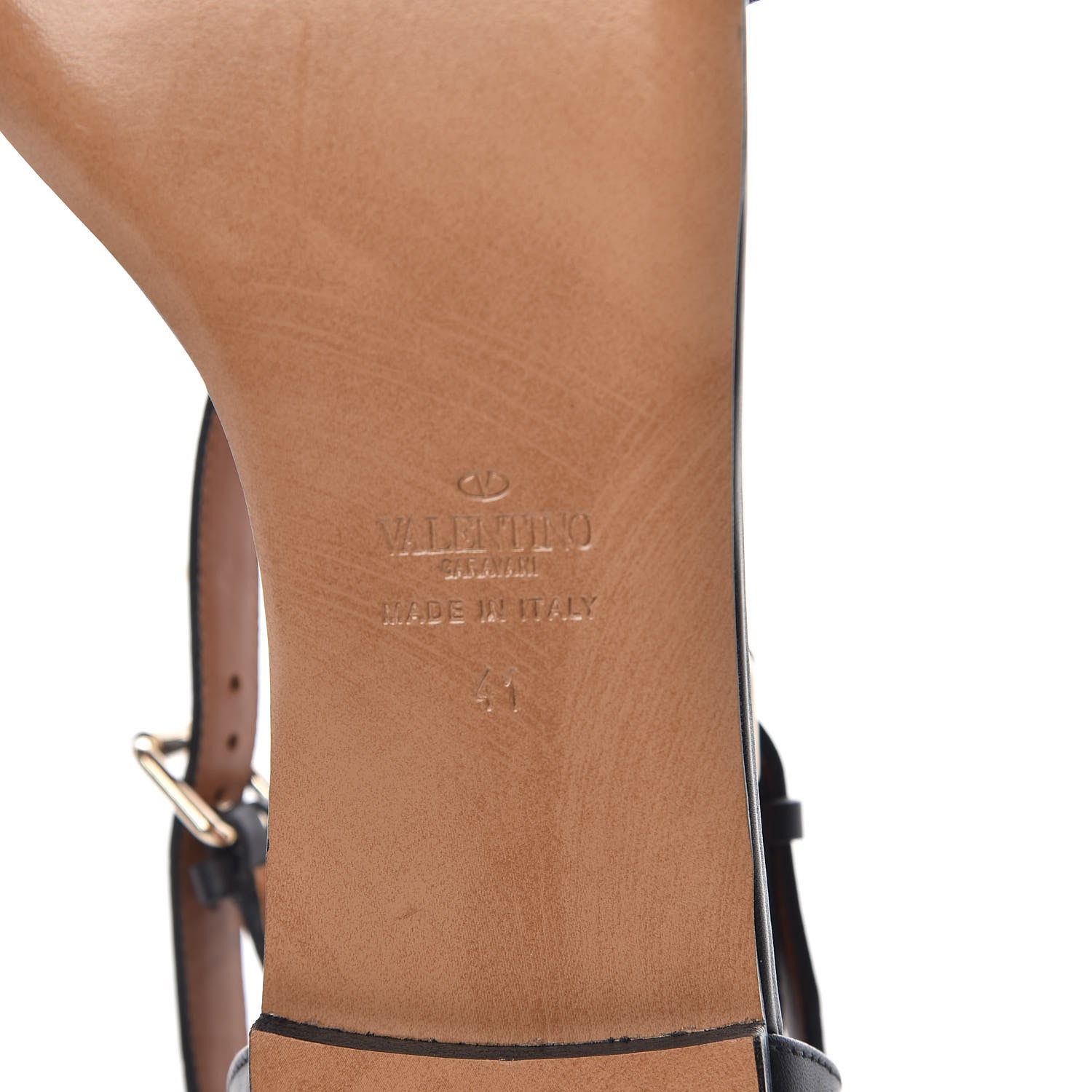 Valentino Garavani Nappa Rockstud Crisscross Sandals 41 Black 6 of 8