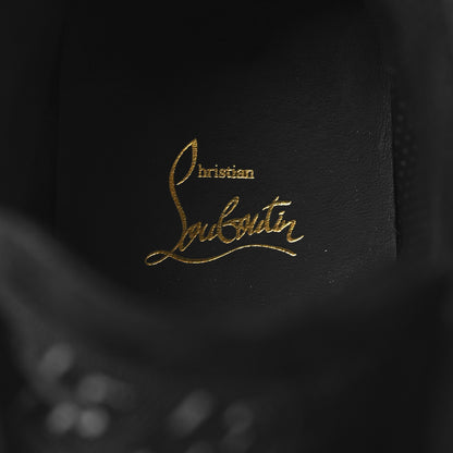 Christian Louboutin Suede Calfskin Techno CL Embossed Louis Orlato Flat High Top Sneakers 43 Black White 8 of 8