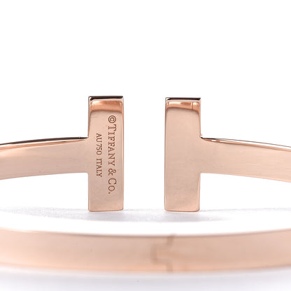 Tiffany 18K Rose Gold Diamond T Square Pave Bracelet 4 of 5