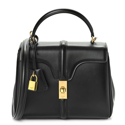 Celine Satinated Calfskin Small 16 Top Handle Bag Black 1 of 8
