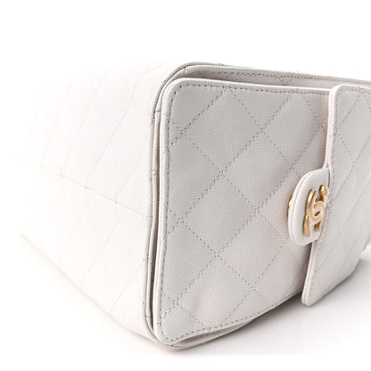 Chanel Caviar Quilted Small Chanel 25 Handbag White 9 of 9