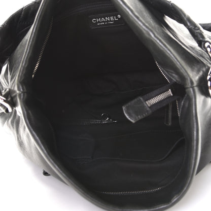 Chanel Lambskin Quilted Mademoiselle Hobo Black 4 of 5