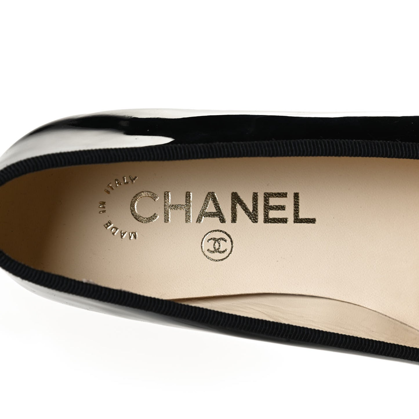 Patent CC Cap Toe Ballerina Flats 37 Black