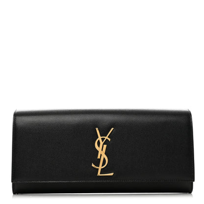 Saint Laurent Grain De Poudre Monogram Cassandre Clutch Black 1 of 7