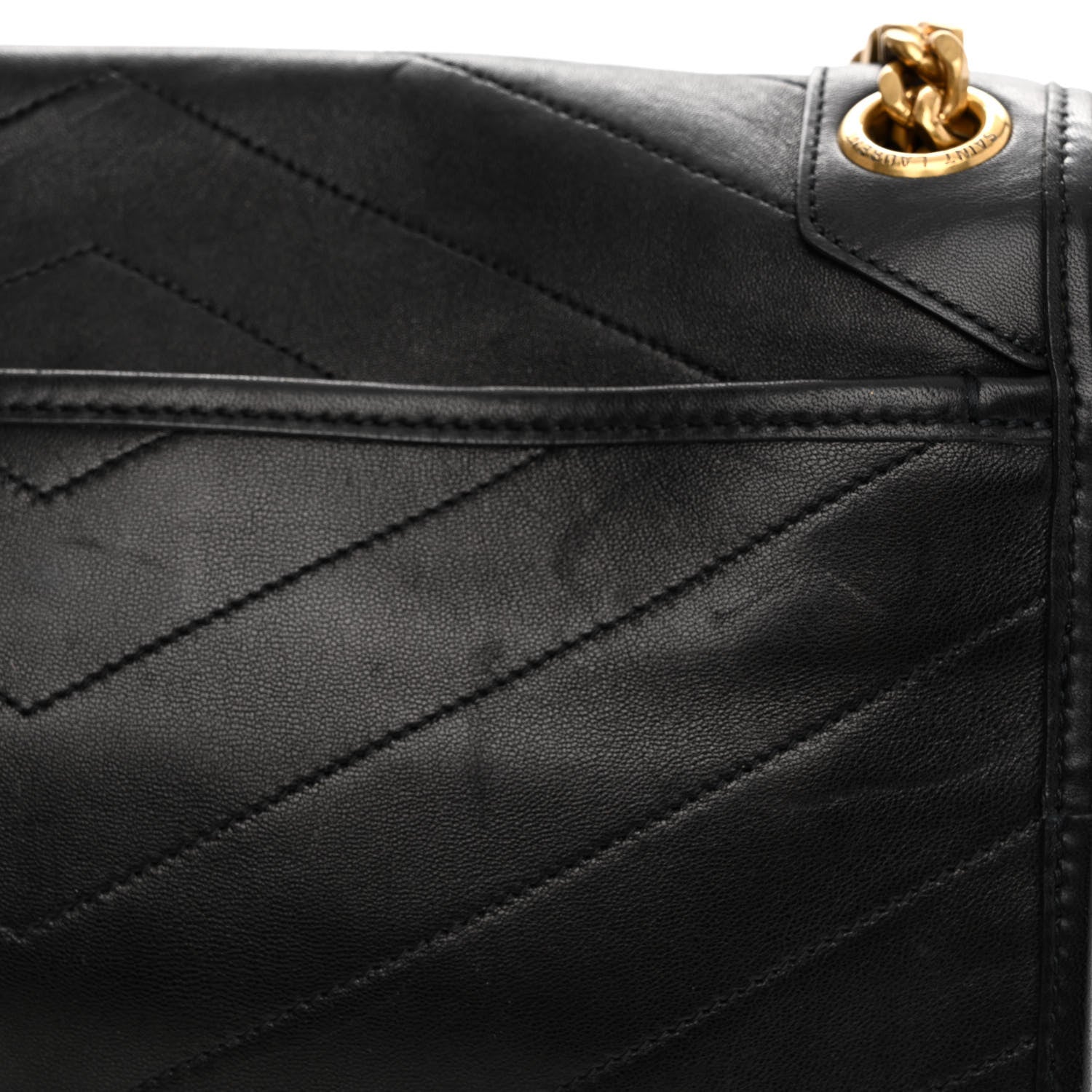 Saint Laurent Lambskin Matelasse Monogram Medium Niki Chain Satchel Black 14 of 16