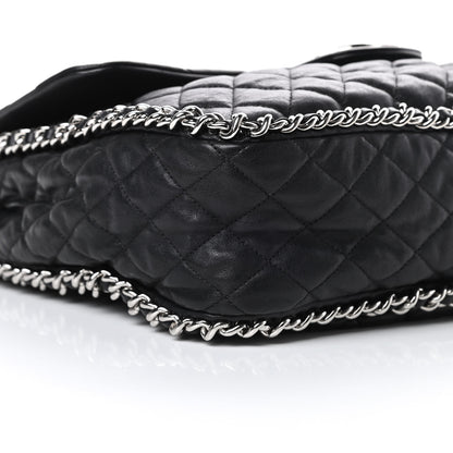 Chanel Washed Lambskin Quilted Maxi Chain Around Flap Black 9 of 11