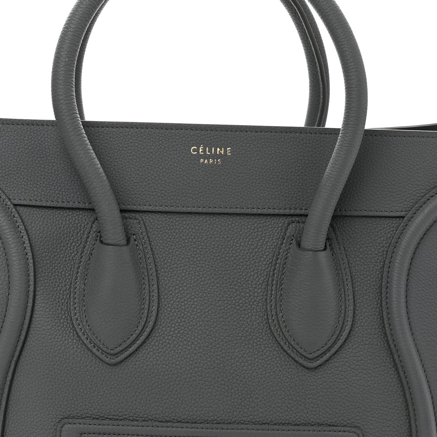 Drummed Calfskin Mini Luggage Kohl