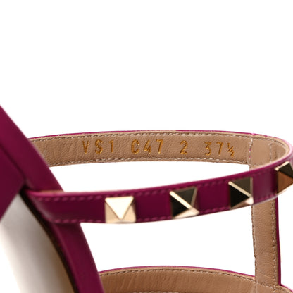 Valentino Garavani Calfskin Nappa Rockstud 60mm Caged Slide Sandals 37.5 Rose Violet 7 of 11