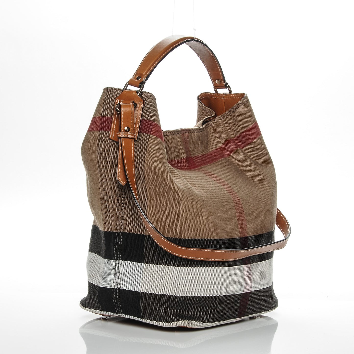 Canvas Mega Check Medium Ashby Hobo Saddle Brown