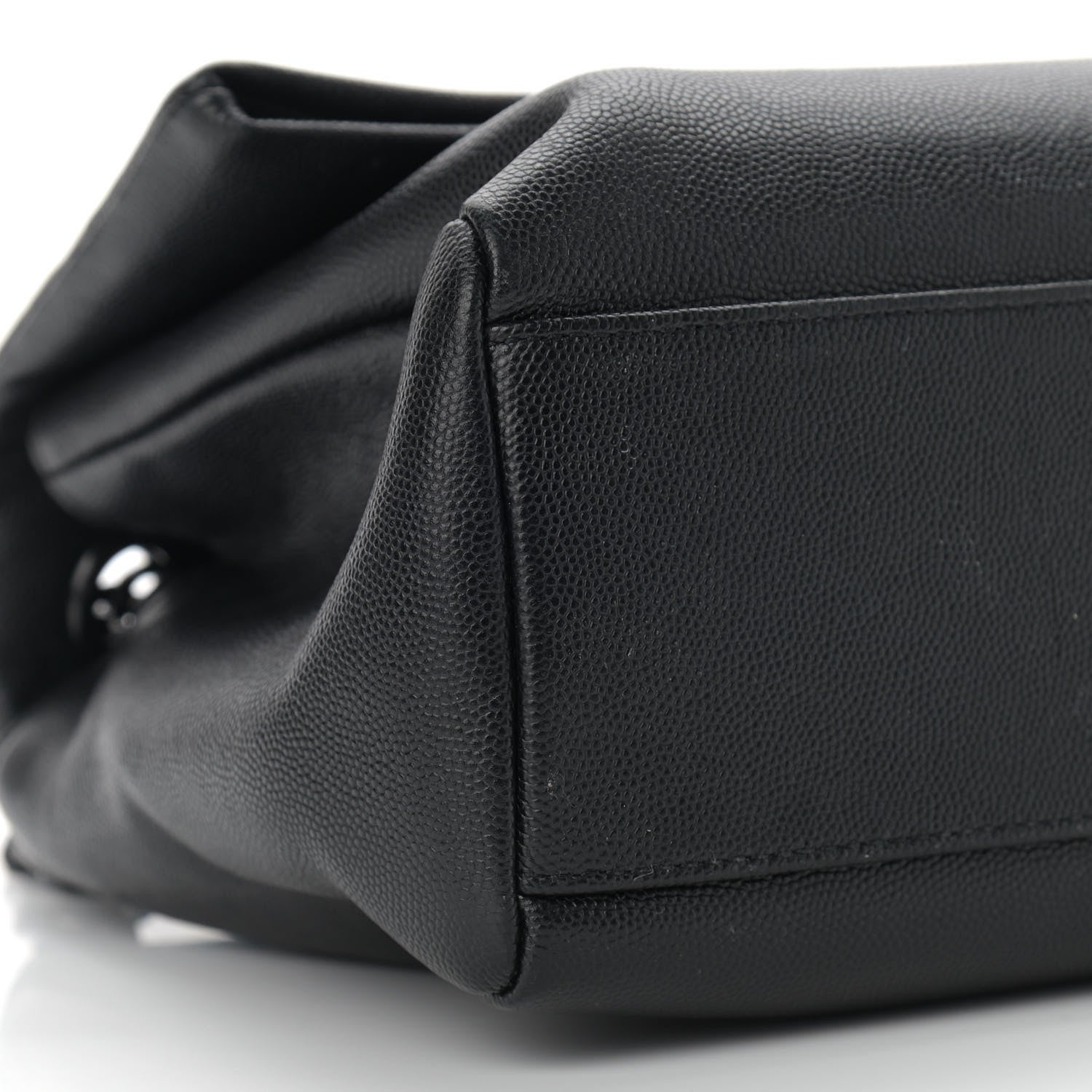 Saint Laurent Grain De Poudre Medium West Hollywood Monogram Fold-Over Black 8 of 18