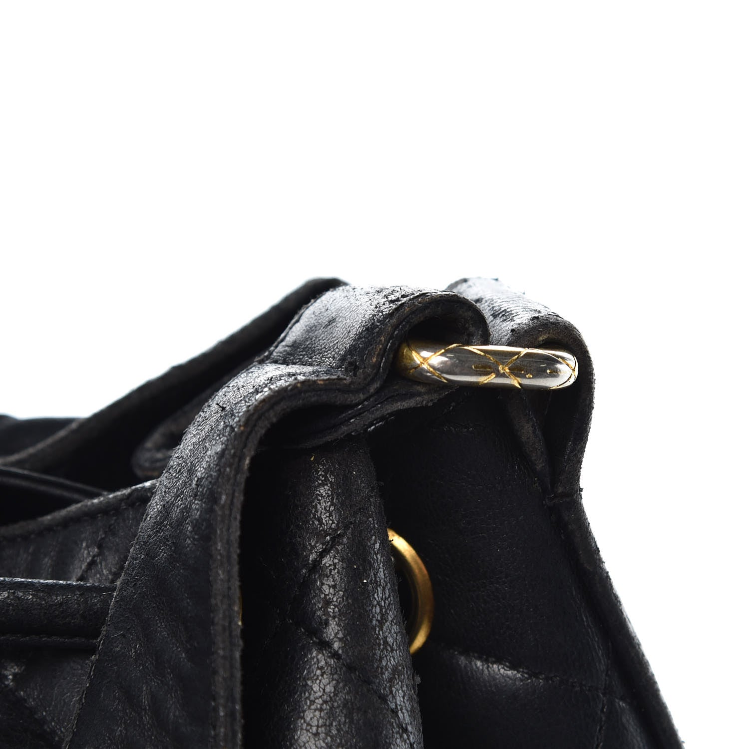Chanel Lambskin Quilted Drawstring Bag Black 25 of 39