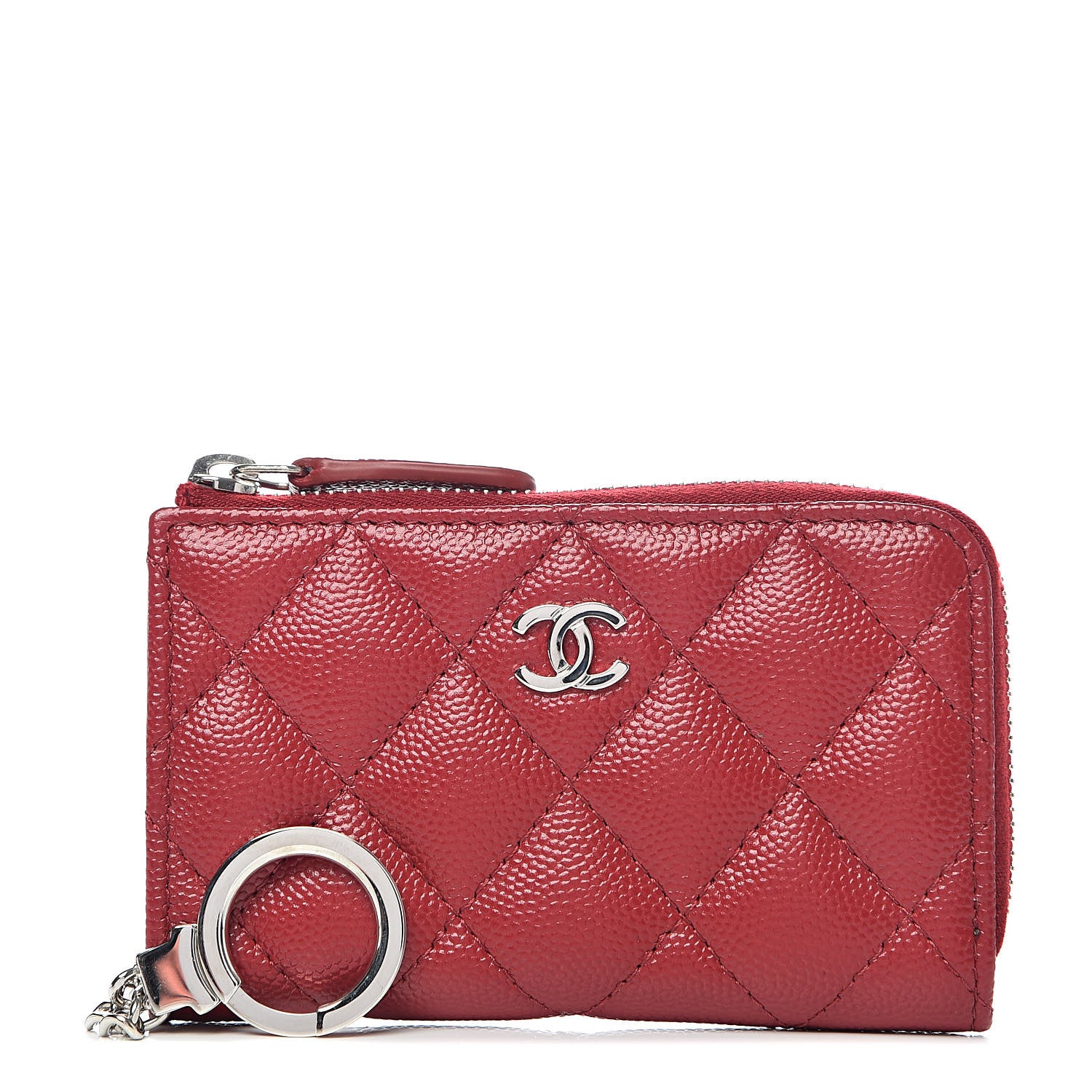 Chanel Caviar Quilted Key Holder Case Red 1 of 8