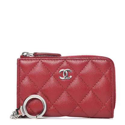Chanel Caviar Quilted Key Holder Case Red 1 of 8