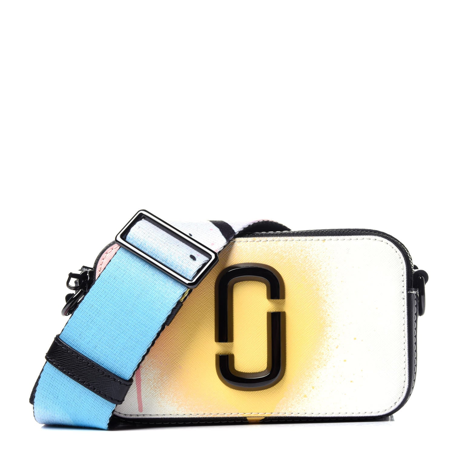 Marc Jacobs Saffiano Spray Paint Coated Small Snapshot Camera Bag White Multicolor 1 of 11