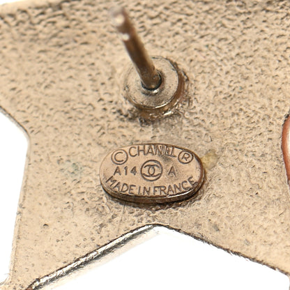 Chanel Metal Paris Dallas Star Stud Earrings Gold 4 of 4
