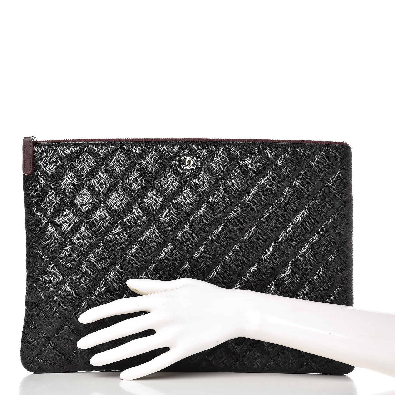 Chanel Caviar Quilted Large Cosmetic Case Black 2 of 6