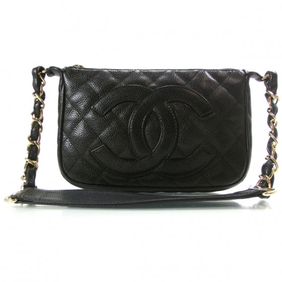 Caviar Quilted Pochette Black