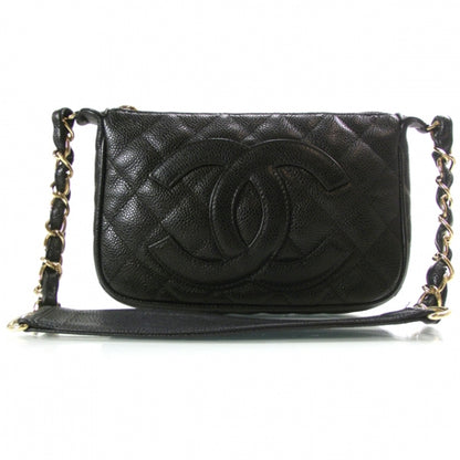Chanel Caviar Quilted Pochette Black 1 of 9