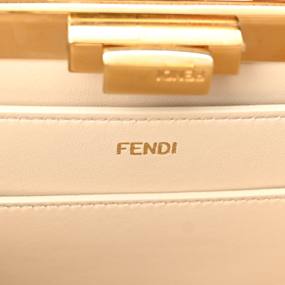 Fendi Vitello Seta Shiny Nappa Medium Peekaboo I SEE U Satchel Azzurro Baby Camelia 6 of 10