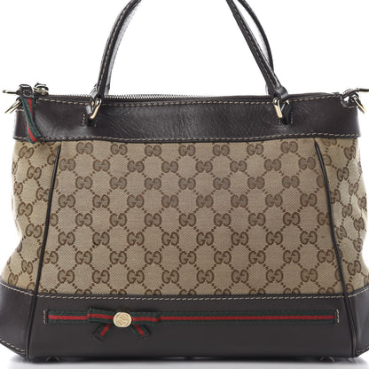Gucci Monogram Web Mayfair Top Handle Satchel Dark Brown 8 of 19