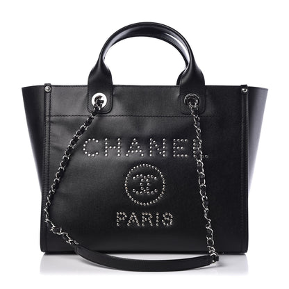 Chanel Caviar Small Studded Deauville Tote Black 1 of 8