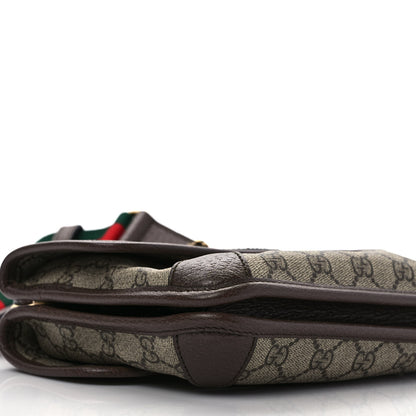 Gucci GG Supreme Monogram Web Small Neo Vintage Double Flap Messenger Bag Beige New Acero 9 of 10