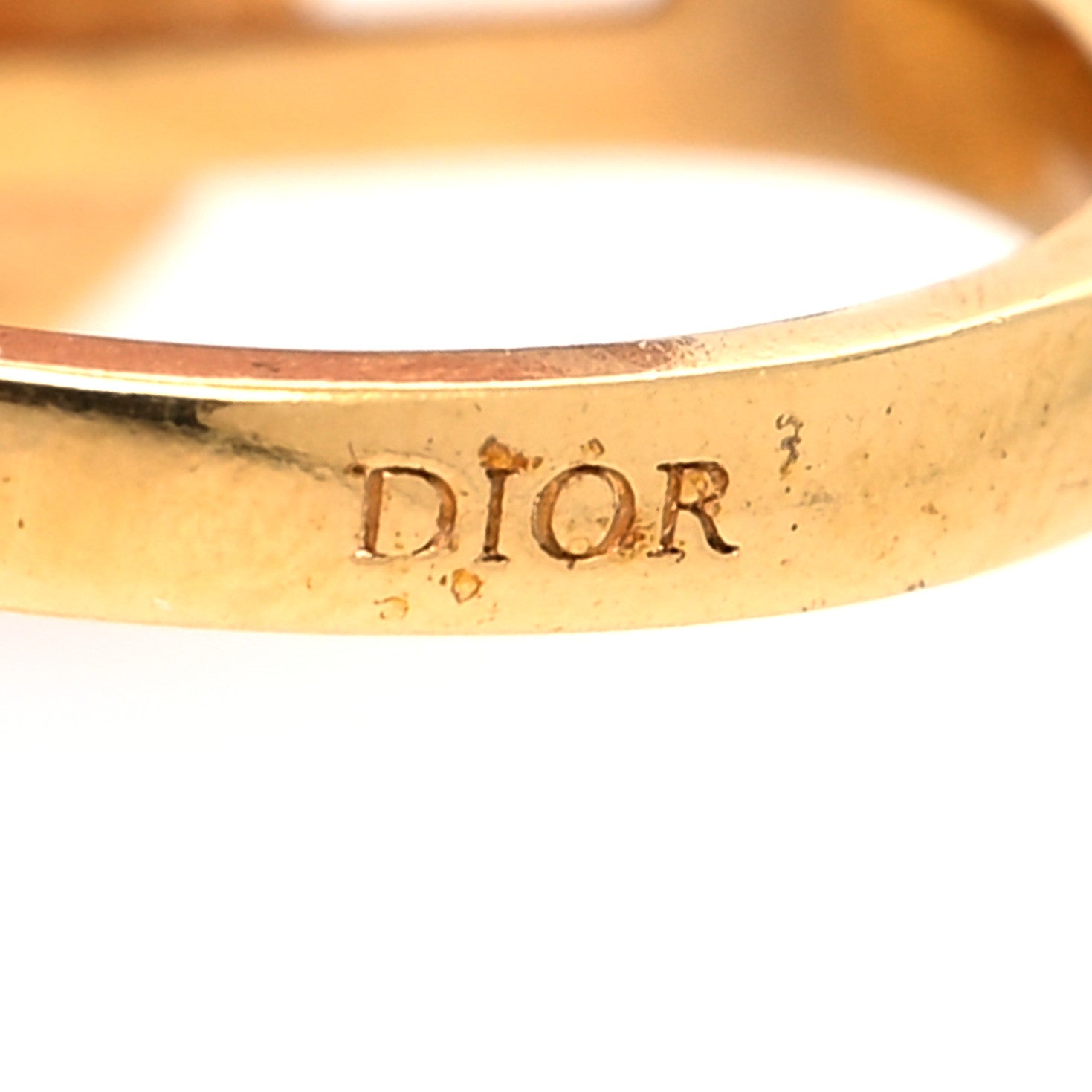 Christian Dior Metal Enamel Logo Ring 6 Gold Navy 4 of 4