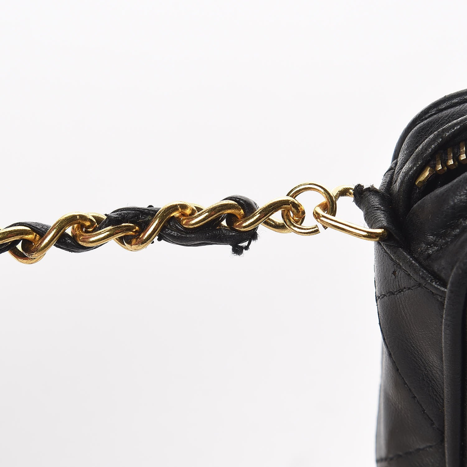 Chanel Lambskin Quilted Tassel Camera Case Pouch Black 14 of 14