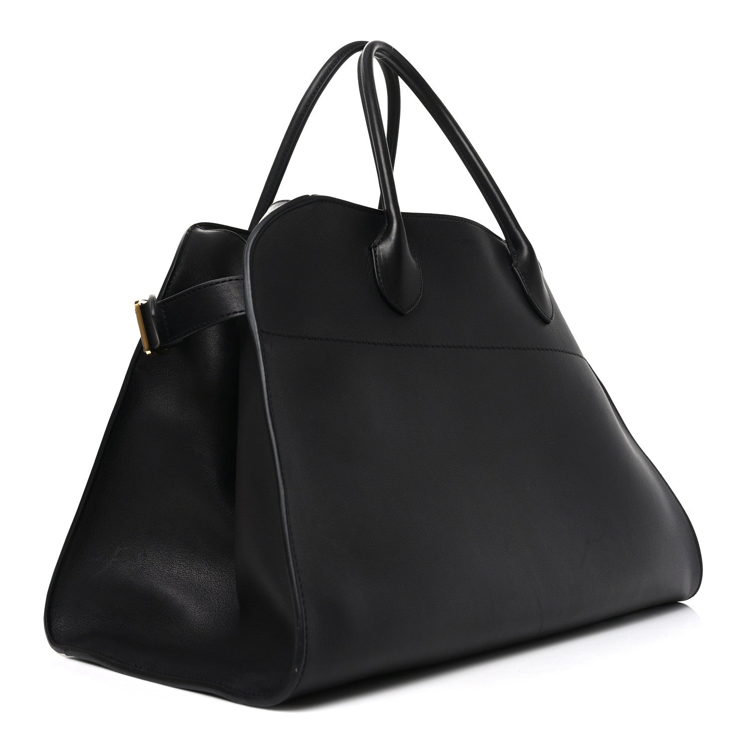 The Row Polished Saddle Calfskin Soft Margaux 15 Black 2 of 8