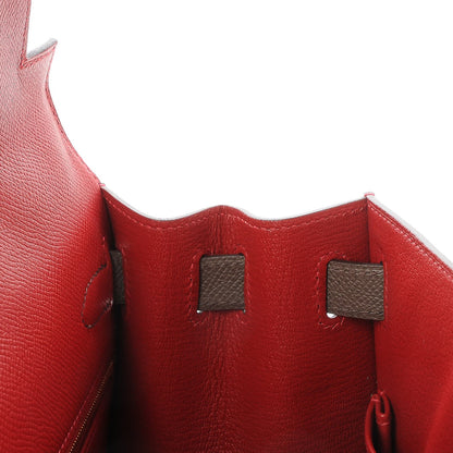 Hermes Epsom Horseshoe Kelly Sellier 28 Rouge Casaque Etain 10 of 36