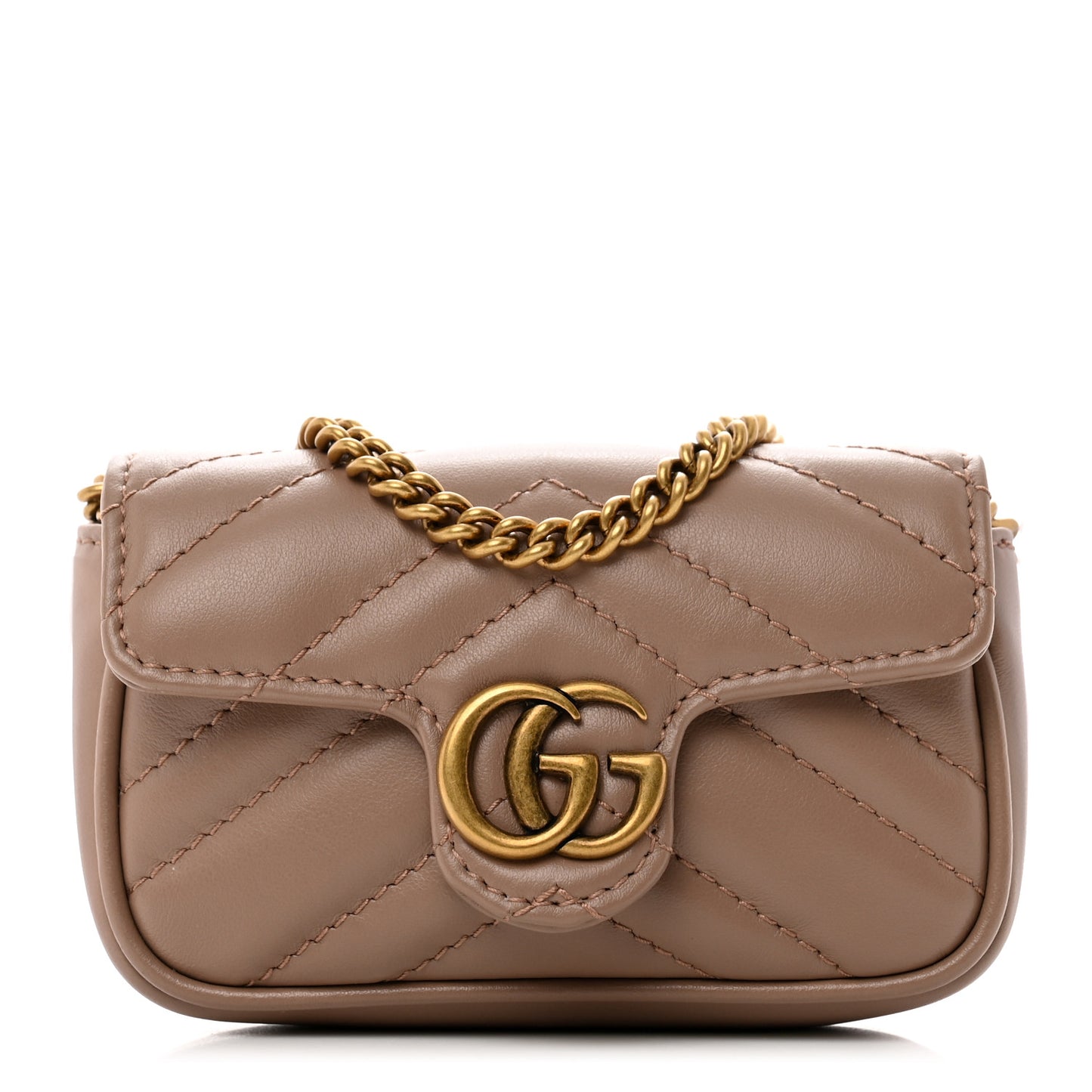 Calfskin Matelasse Heart GG Marmont 2.0 Coin Purse On A Chain Porcelain Rose
