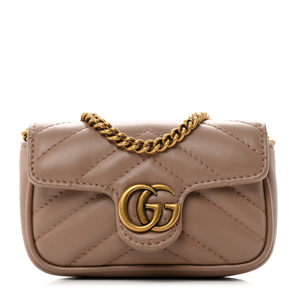 Gucci Calfskin Matelasse Heart GG Marmont 2.0 Coin Purse On A Chain Porcelain Rose 1 of 7