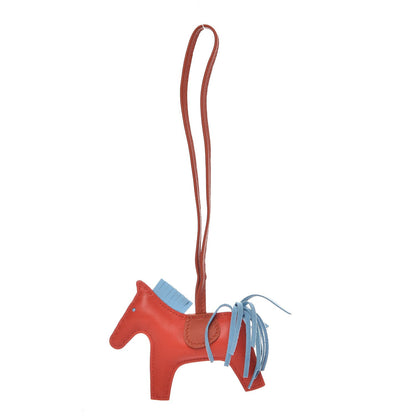 Hermes Milo Lambskin Grigri Rodeo Horse Bag Charm PM Capucine Celeste Cornaline 1 of 4