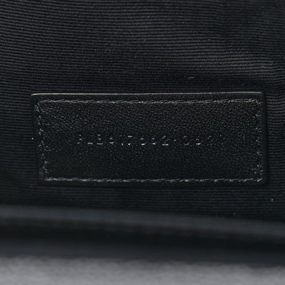 Saint Laurent Grain De Poudre Matelasse Chevron Monogram Envelope Clutch Black 7 of 8