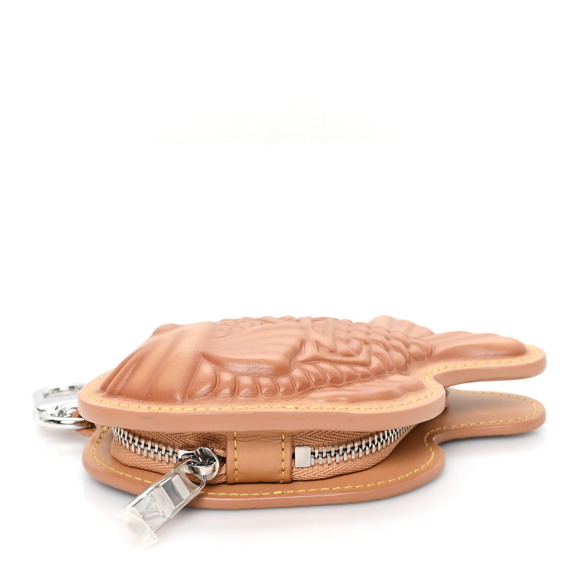 Calfskin Monogram LV Taiyaki Bag Charm Beige