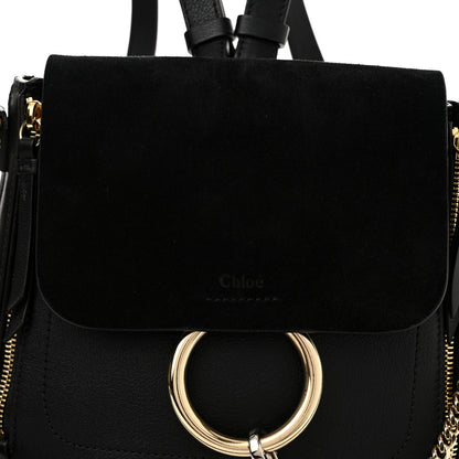 Chloe Suede Calfskin Small Faye Backpack Black 8 of 11