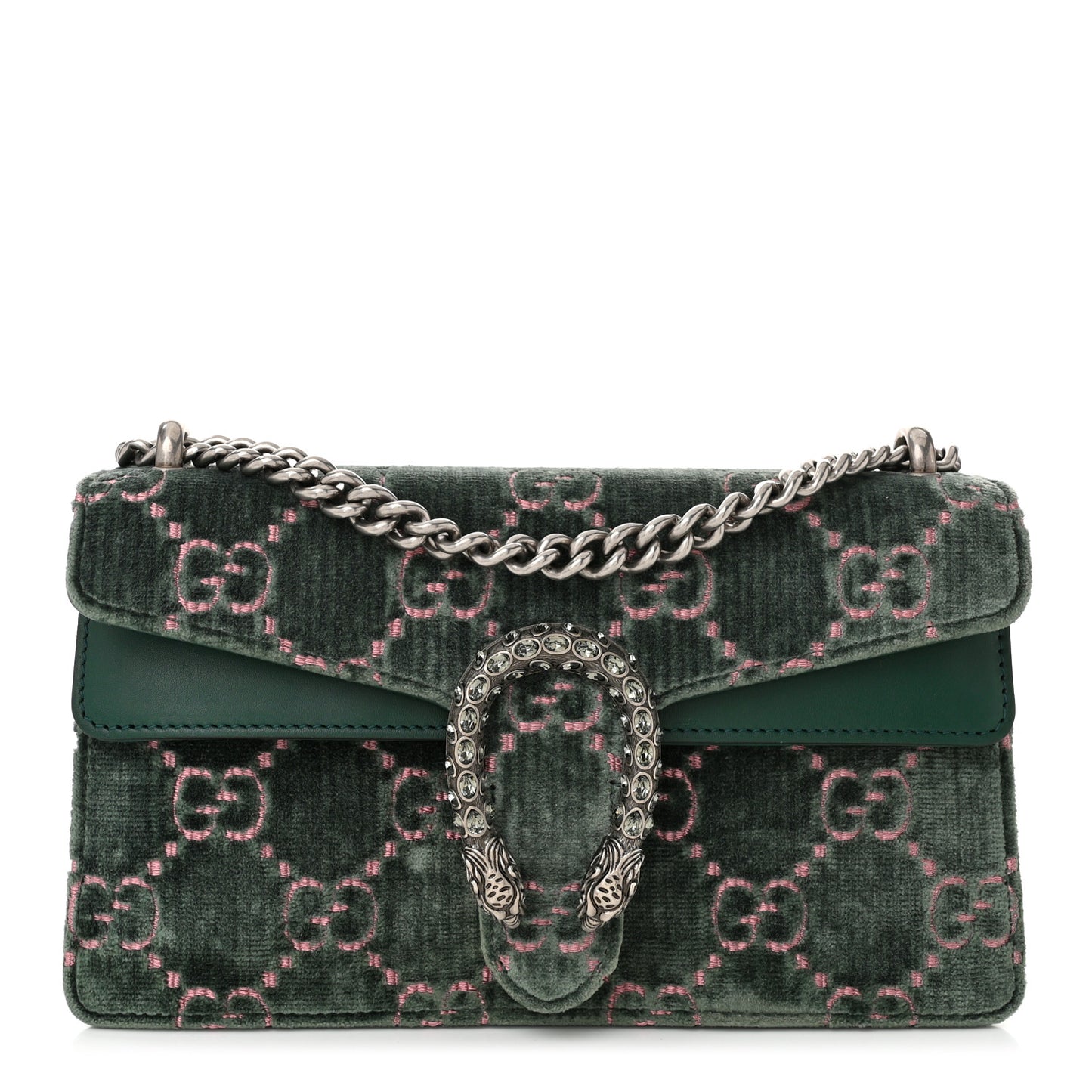 Velvet Moon Calfskin Crystal GG Monogram Small Dionysus Shoulder Bag Avio Dusty Pink Black Diamond