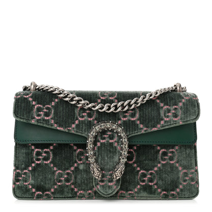 Gucci Velvet Moon Calfskin Crystal GG Monogram Small Dionysus Shoulder Bag Avio Dusty Pink Black Diamond 1 of 10