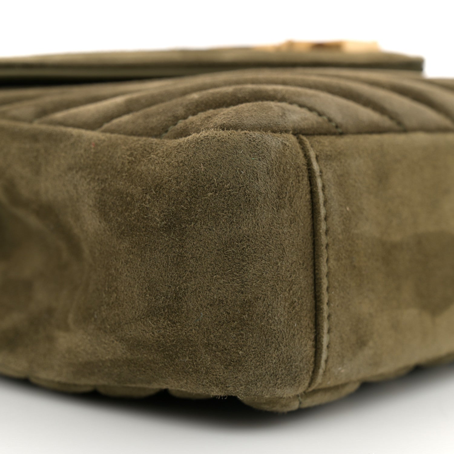 Saint Laurent Suede Matelasse Chevron Monogram Medium College Bag Loden Green 9 of 11