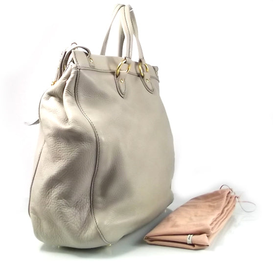 Miu Miu Cervo Deerskin Tote Pomice 3 of 7